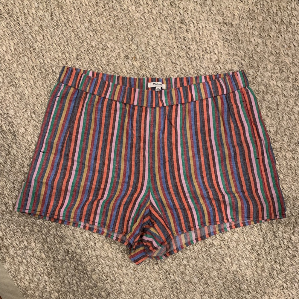 Madewell Pull-On Shorts in Rainbow Stripe